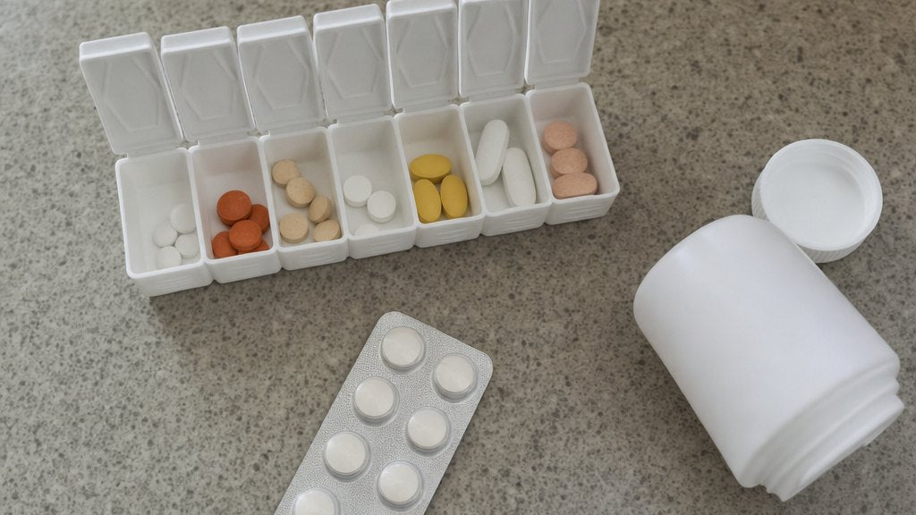 The seven-day organiser most of my regulars carry. A bladder tablet gets added between the blood pressure and the cholesterol and the conversation about what it is doing lasts about fifteen seconds.
