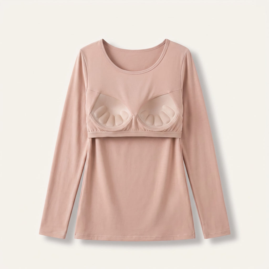 The bra cups are sewn inside the top