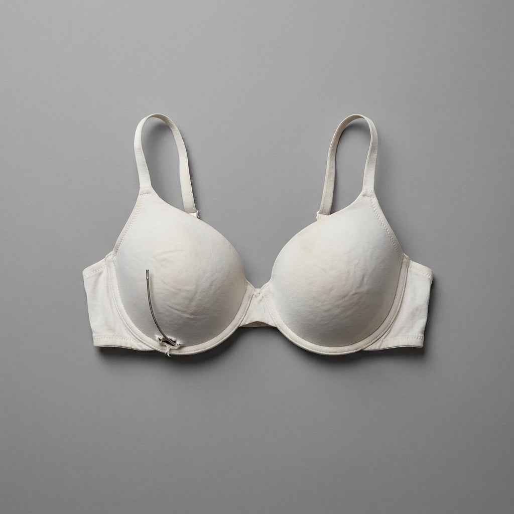 A bra with a broken underwire