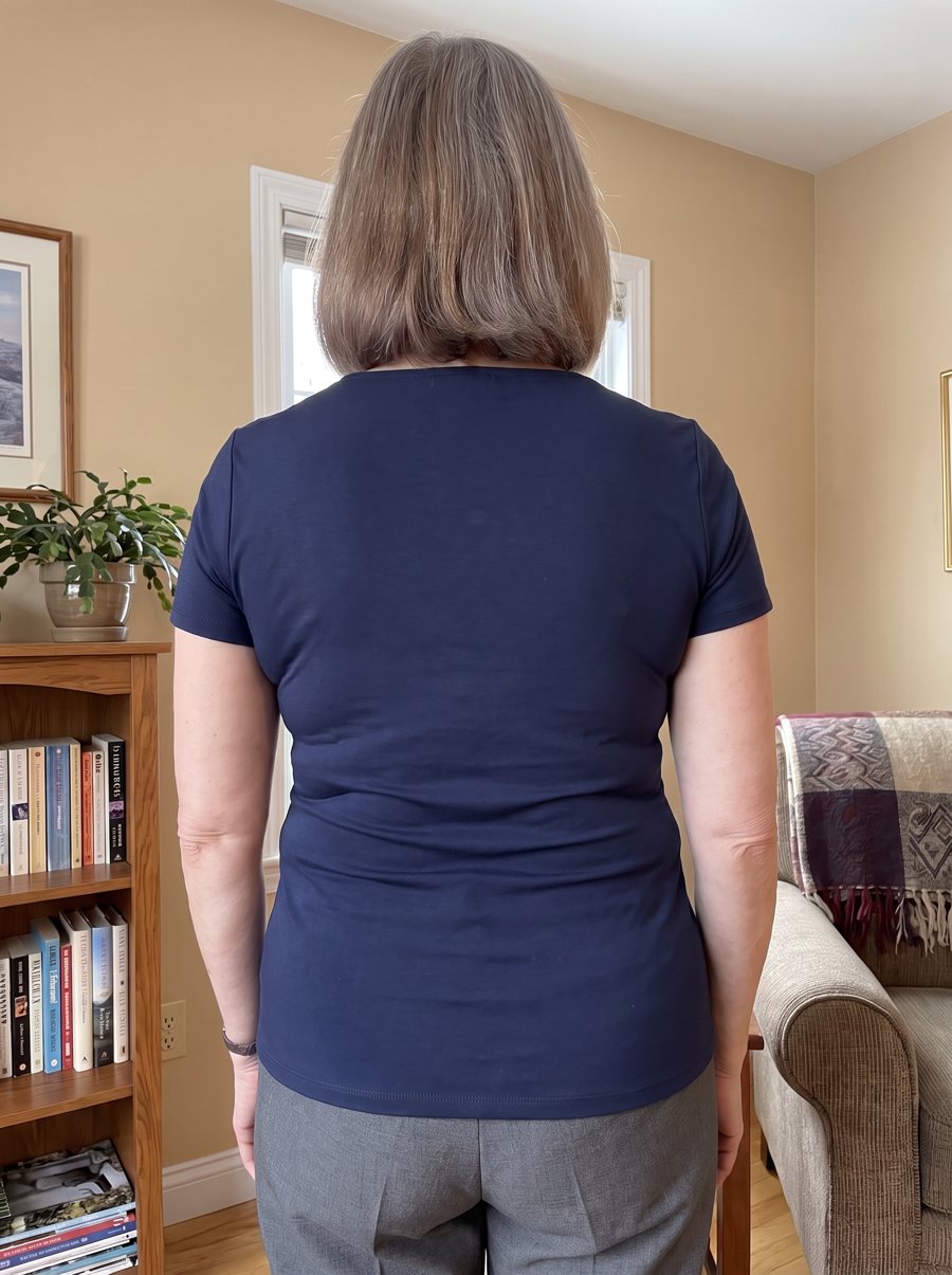 Linda R. from behind with the Freeform tank underneath: the back is smooth