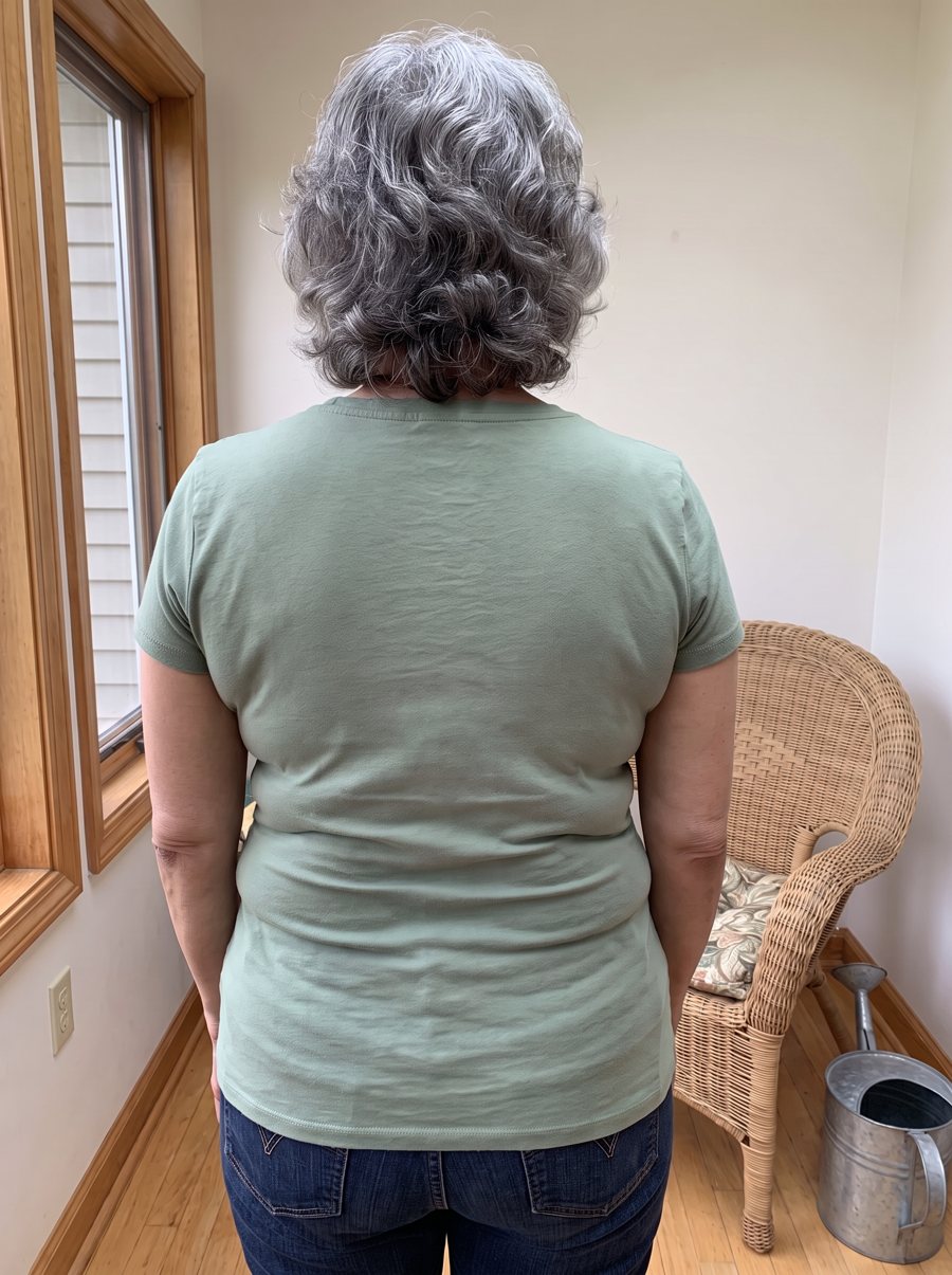 Rosa G. from behind with the Freeform tank underneath: the back is smooth