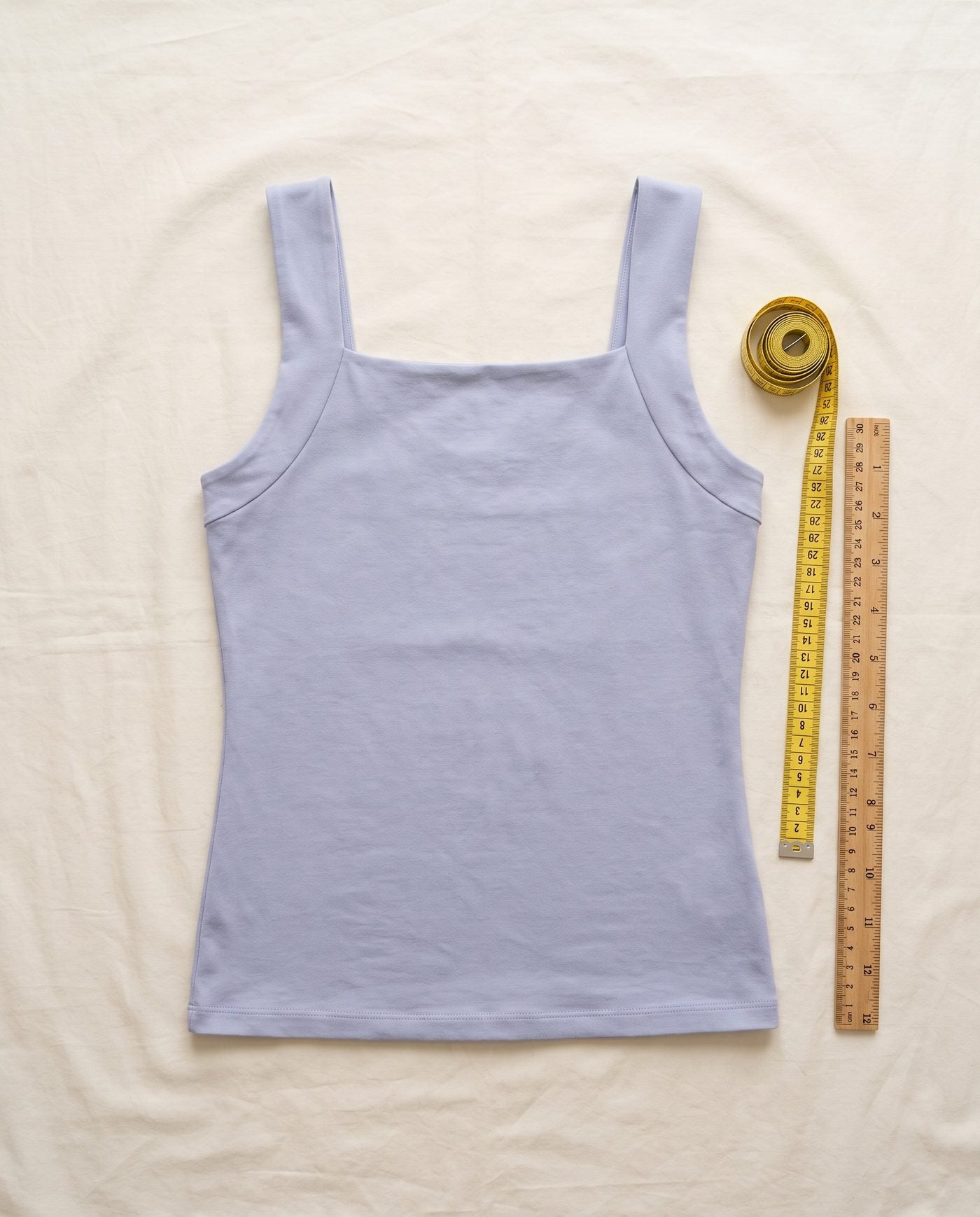 The Freeform tank laid flat, light blue