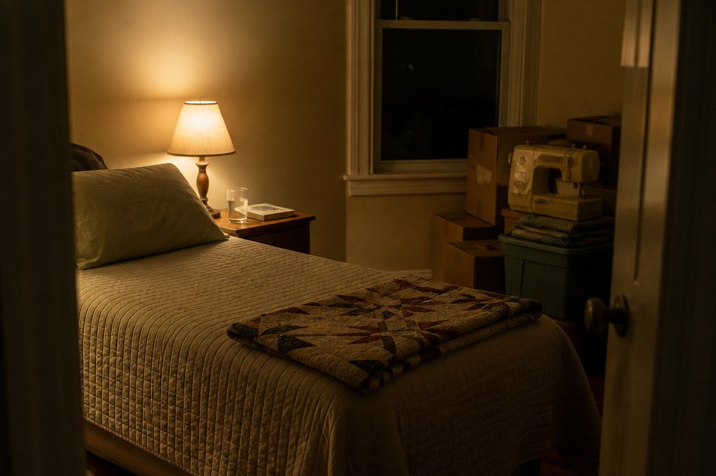 The spare room. I made that bed up in March 2023 and it stayed made up until this spring.