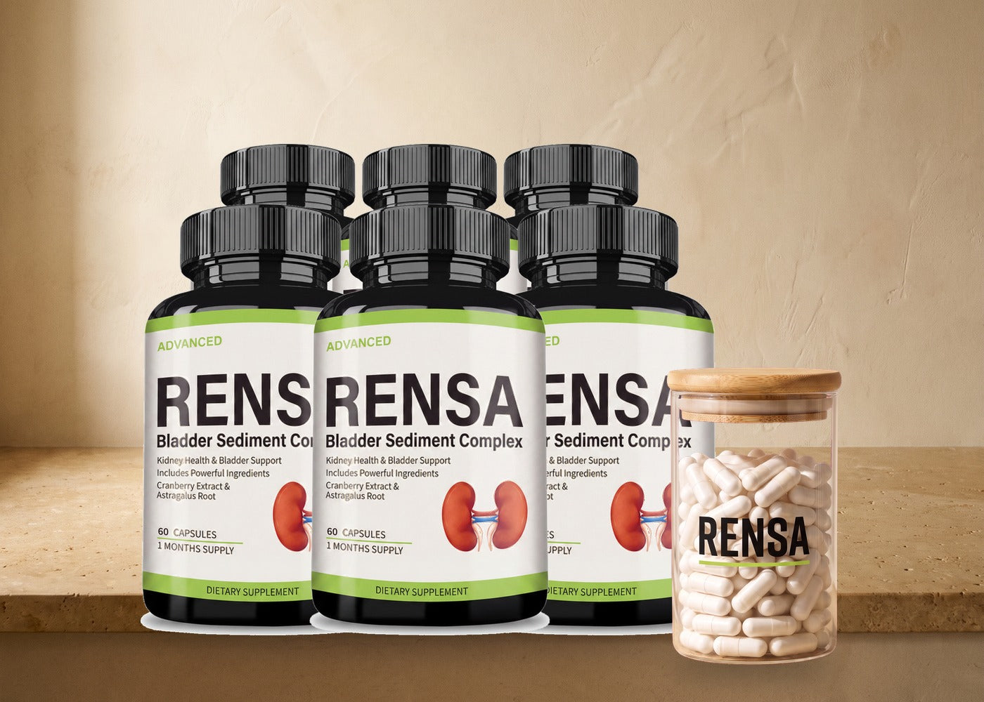 Six bottles of Rensa Bladder Sediment Complex — Launch Offer