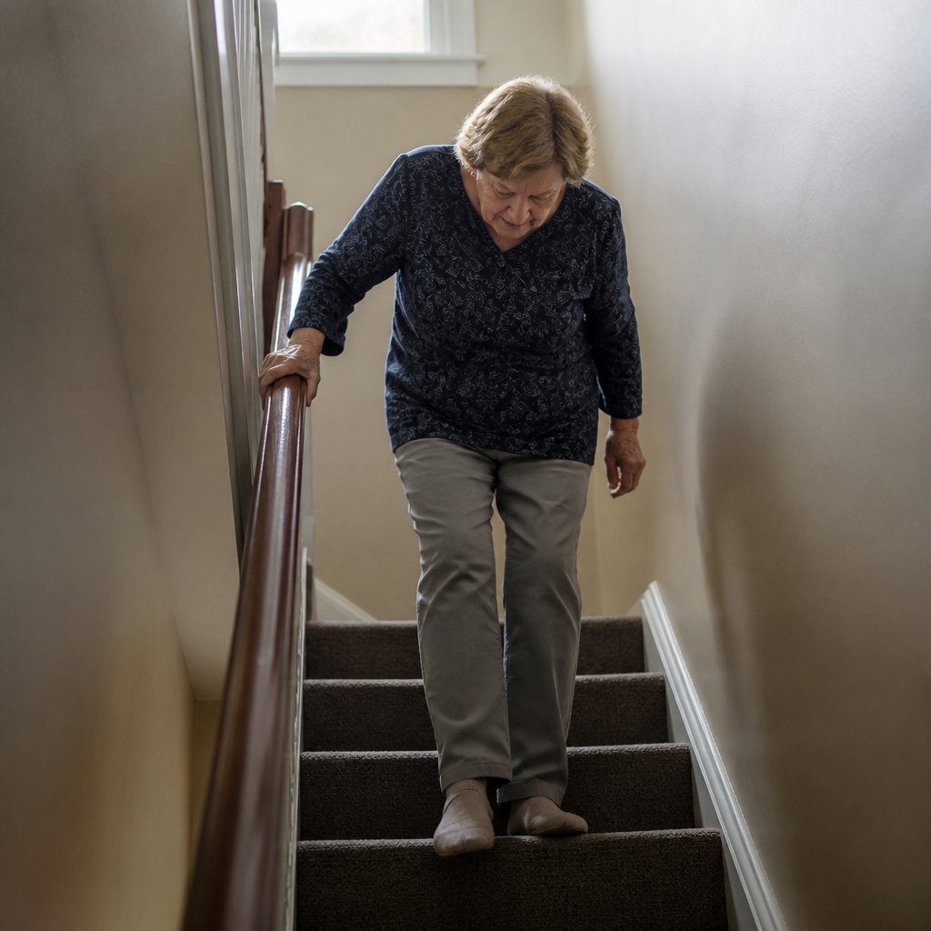 The handrail stops being optional somewhere around 60. Most people never mention it to anyone.