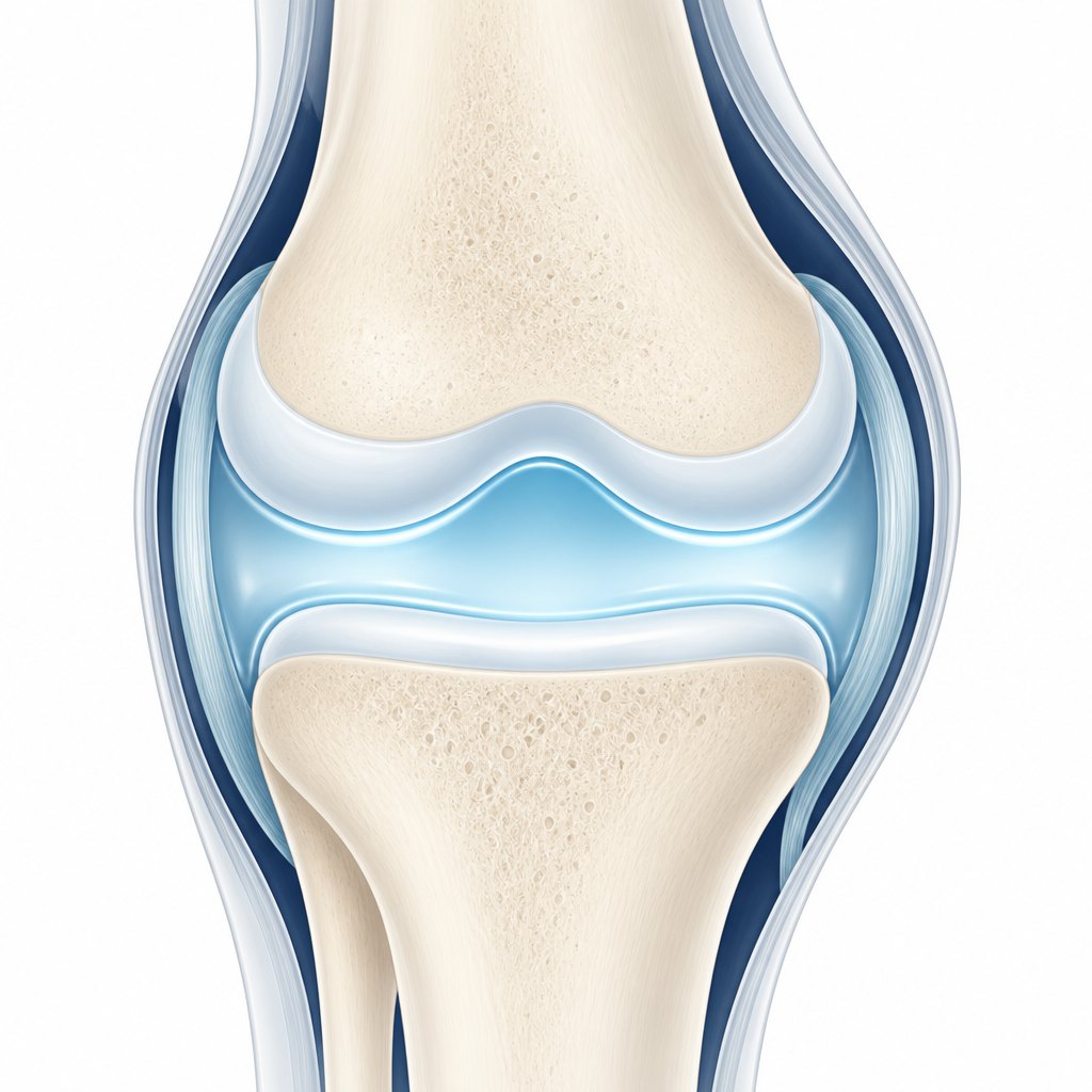 A hydrated knee. The gap is wide and full of fluid.